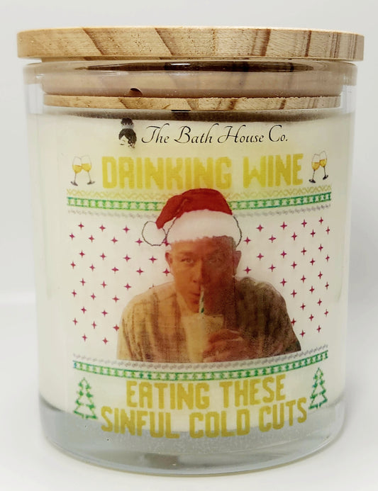 Drinking wine eating these sinful cold cuts